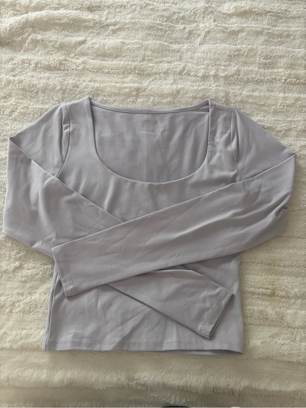 Hollister Scoop Neck Long Sleeve Top - Light Lavender